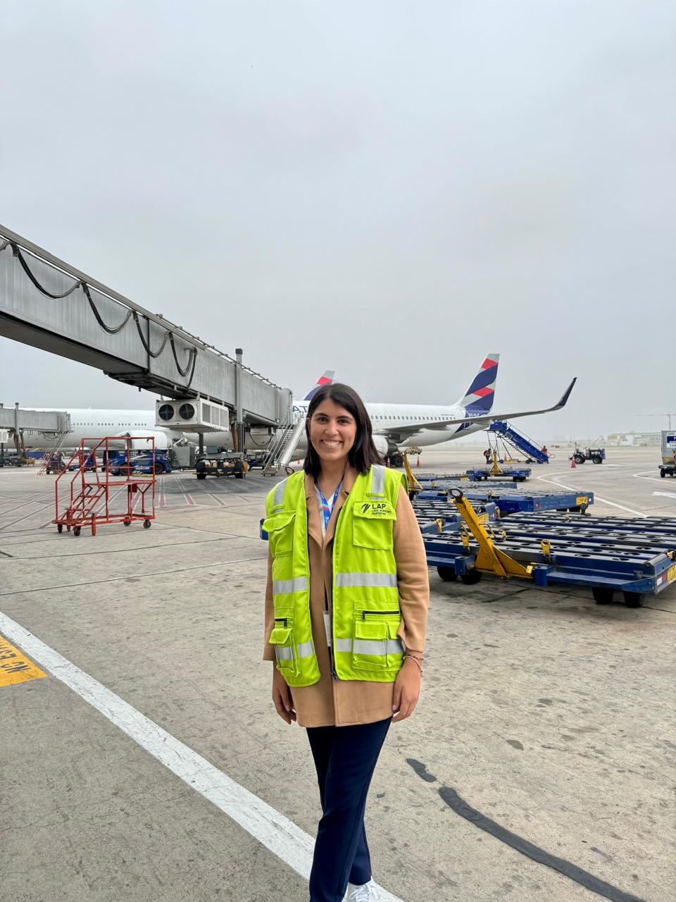María Alejandra at the airport runway